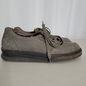 Mephisto Rush Womens Quality Taupe Nubuck Leather Walking Shoe - Size 8